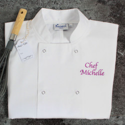 Ladies Chefs Jacket Personalised White Short Sleeve Tunic
