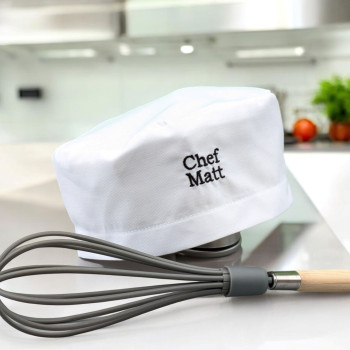 Skull Cap Personalised Chefs Hat White