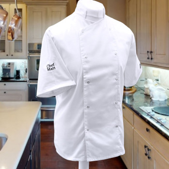 Personalised Chef Jacket Embroidered Short Sleeve Chefs