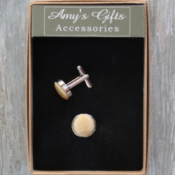 Cufflinks Gift Boxed Gold Satin Cuff Links