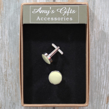 Cufflinks Gift Boxed Ivory Satin Cuff Links
