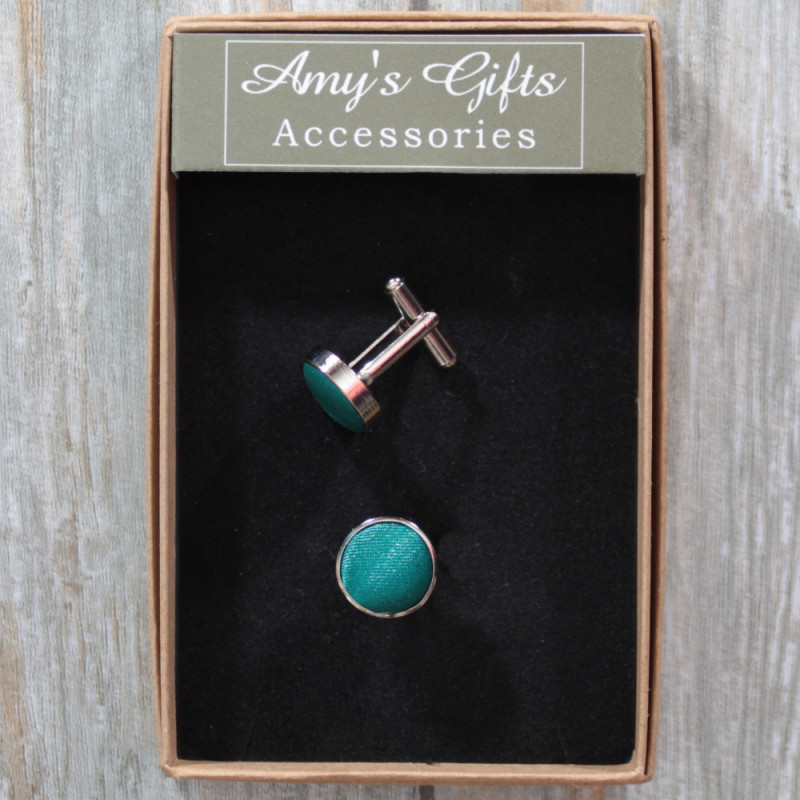 Cufflinks Gift Boxed Teal Green Shirt Accessory