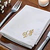 embroidered personalised white napkin initial