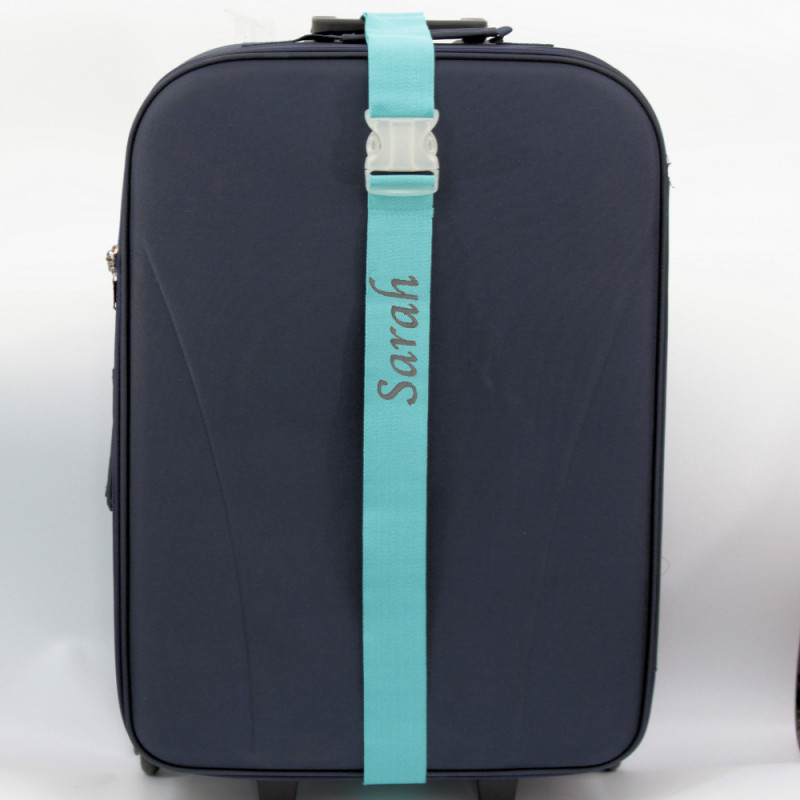 Personalised Suitcase Straps Luggage Strap Pale Blue