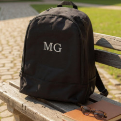 Personalised Backpack Black Embroidered 18L Rucksack