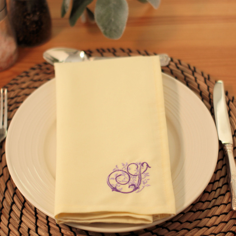 Personalised Cloth Napkins Filigree Floral Monogram Dinner Napkin
