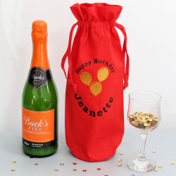 Personalised Birthday Bottle Bag Printed Wine Prosecco Gin Bottle Gift Bag