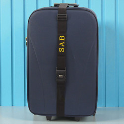 Luggage Strap Personalised Embroidered Black Suitcase Strap