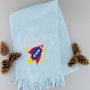 Personalised Kids Scarfs Blue Space Rocket Scarf