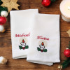 Personalised Christmas Napkin Candle Embroidered Napkin