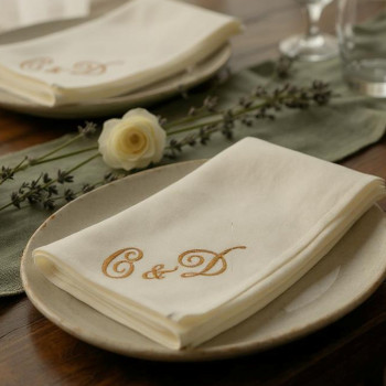 Personalised Cloth Napkins Large Luxury Cream Dinner Napkin