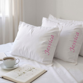 Personalised Pillowcases Oxford Egyptian Cotton White Pillow Set
