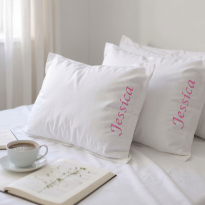 Personalised Pillowcases Oxford Egyptian Cotton White Pillow Set