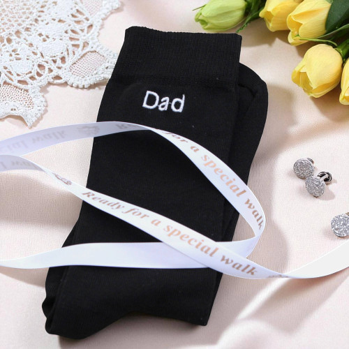 Personalised Wedding Socks Mens Black Cotton Socks