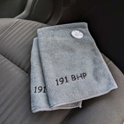 Personalised Microfibre Cloth Grey Pair Cleaning Car Cloths