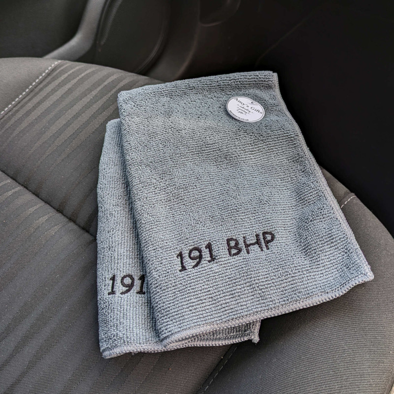 Personalised Microfibre Cloth Grey Pair Cleaning Car Cloths