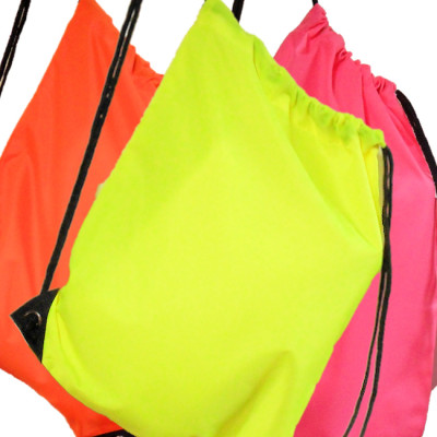 Hi Vis Drawstring Bag Personalised Bright Yellow Sports Cycle or Gym Sack