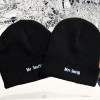 His and Hers Beanie Hats Personalised Black Beanies