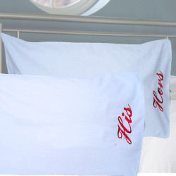 Personalised Pillowcases His and Hers White Pillow Cases