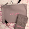 Personalised Accessories Case and Flannel Hair and Beauty Bag Set