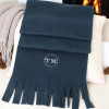 Personalised Fleece Scarf Mens Monogram Navy Scarf