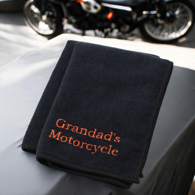 Personalised Black Microfibre Cloths Motorbike Cleaning Gift Set