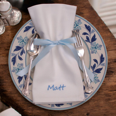 Personalised Napkins Name Embroidered Cloth Napkin