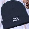 Personalised Navy Blue Beanie Hat Winter Cuffed Knit Hat