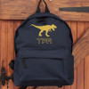 Personalised School Backpack Navy Dinosaur Rucksack