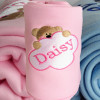 Personalised Pink Baby Blanket Teddy and Cloud Cotton Shawl