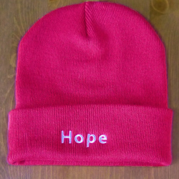Personalised Beanie Cuffed Hat Dark Pink