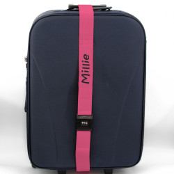 Luggage Strap Personalised Pink Embroidered Suitcase Strap