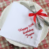 Embroidered Cloth Napkins White Personalised Dinner Napkin