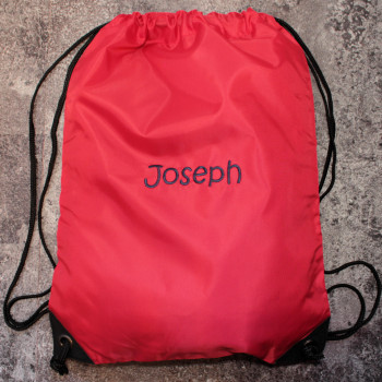Drawstring Bags Personalised Red Gym Bag School PE Sports