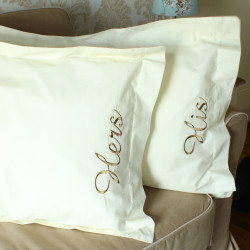 Personalised Pillows Cream Oxford Edge Egyptian Cotton