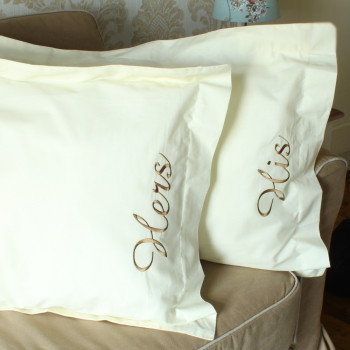 Personalised Pillows Cream Oxford Edge Egyptian Cotton