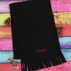 Personalised Scarf Black Fleece Winter Scarf