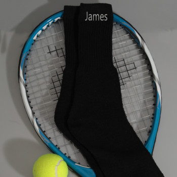 Monogrammed Socks Black Sports Socks