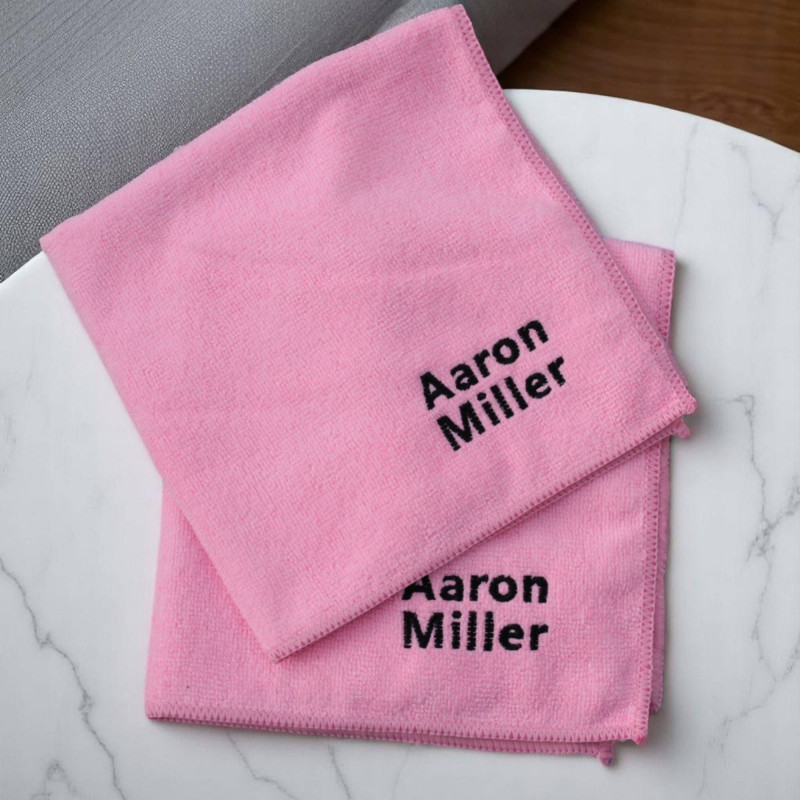 Personalised Microfibre Cloths Large Pink Cleaning or Car Cloths