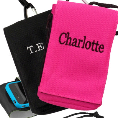 Personalised Phone Pouch Pink Handsfree Mobile Case