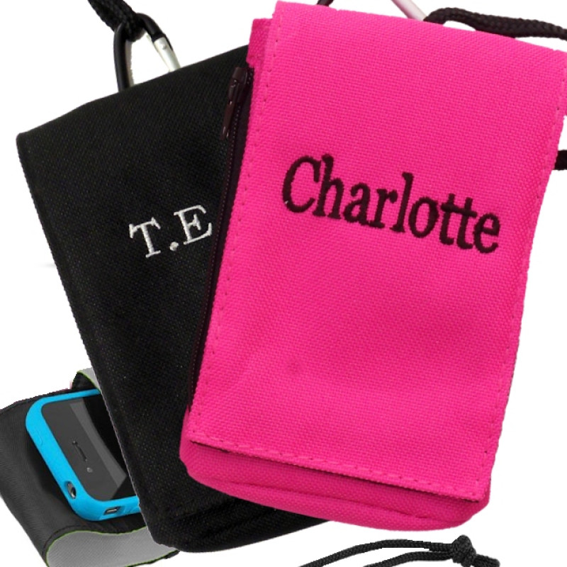 Personalised Phone Pouch Pink Handsfree Mobile Case