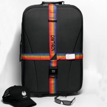 Cross Luggage Strap Personalised Embroidered Rainbow