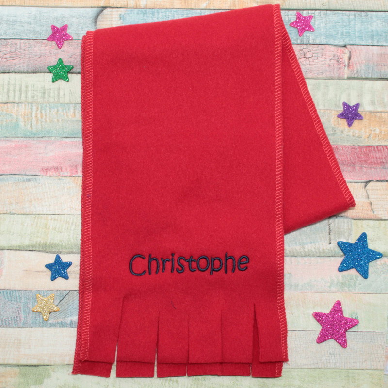 Childrens Scarf Infant Toddler Personalised Red Scarf