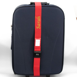 Luggage Strap Personalised Embroidered Red Suitcase Strap
