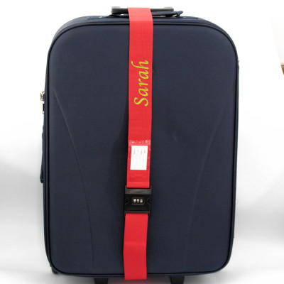 Luggage Strap Personalised Embroidered Red Suitcase Strap