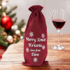Christmas Wine Bag Personalised Bottle Bag Xmas Snowflakes