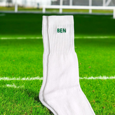 Monogrammed Sports Socks Mens White Socks