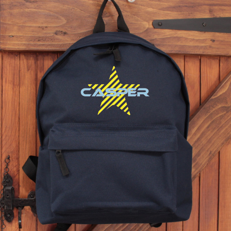 Personalised School Backpack Navy Star Rucksack