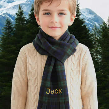 Childrens Tartan Scarf Kids Personalised Blackwatch Tartan Scarf