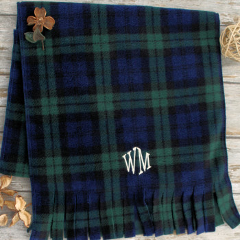 Personalised Tartan Scarf Monogram Blackwatch Scarf